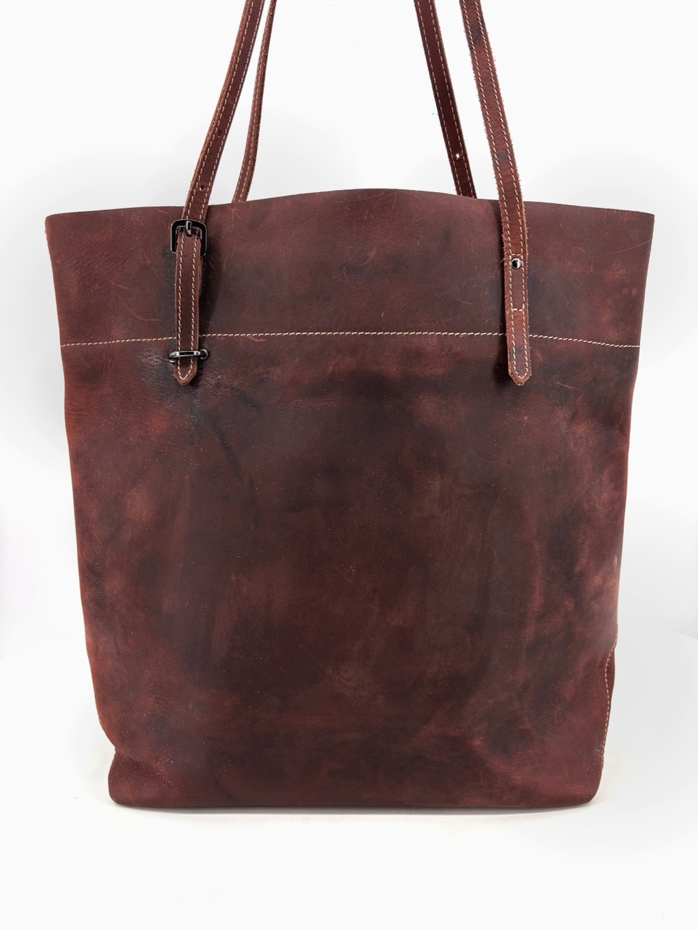S-ZONE Brown Vintage Leather Work Tote Laptop Bag - Picture 6 of 16